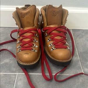 Danner Tan Leather Boots with Red Laces